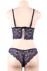 Navy Blue Amelia Lace Camisole Cheeky Panty Satin Pajama Short Set