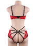 Morgana Red Bralette Strappy Panty Lingerie Set Plus Size