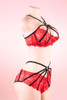 Morgana Red Bralette Strappy Panty Lingerie Set