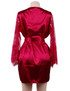 Emy Red Satin Lace Sleeves Robe Set