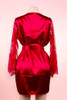 Emy Red Satin Lace Sleeves Robe Set