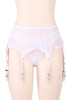 Bianca White Mesh Retro Garter Belt Panty Set Plus Size