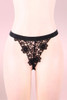Dana Black Embroidered Lace Babydoll Lingerie panty upclose