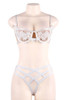 Natalia White Open Cup Strappy Bra Lingerie Set