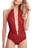 Ally Red Lace Plunging Backless Teddy