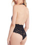 Ally Black Lace Plunging Backless Teddy