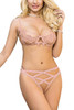 Natalia Pale Pink Open Cup Strappy Bra Lingerie Set