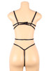 Nora Black Strappy Caged Embroidered Teddy