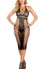 Rae Black Fishnet Pencil Cut Body Stocking Dress