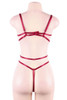 Nora Maroon Strappy Caged Embroidered Teddy