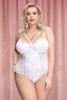 Naomi Plus Size White Lace Bodysuit Teddy