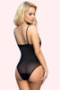Belinda black lace Bodysuit Teddy Lingerie worn by a model back view