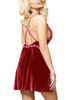 Vicky Maroon Velour Luxe Side Slit Chemise Plus Size