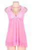 Brook Baby Pink Lace Halter Fly Away Babydoll Lingerie