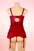 Alessandra Maroon Lace Mesh Garter Lingerie Dress