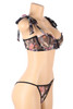 Florence Sheer Floral Bra and Panty Lingerie Set Plus Size