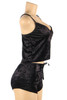Viola Black Velvet Cami and Shorts Lingerie Set Plus Size