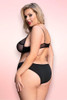 Eden Black Mesh Plus Size Bra and Panty Set