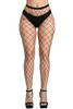 Black Extra Large Holes Full Waist to Toe Fishnet Fencenet Pantyhose Stockings