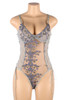 Eden Gray Butterfly Embroidered Sheer Teddy