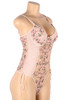 Eden Pink Butterfly Embroidered Sheer Teddy Plus Size