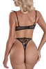 Cassidy Black Heart. Embroidered Sheer Bra panty Lingerie Set