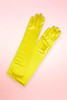 Yellow Satin Opera Long Gloves 14 inches