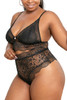 Eliza Black Lace Bra High Waist Panty Lingerie Set Plus Size