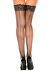 Lace Top Seamed Fishnet Thigh high Stockings