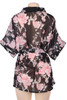Kyna Black Floral Kimono Robe Lingerie Set