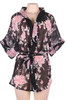Kyna Black Floral Kimono Robe Lingerie Set