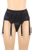 Plus Size  Marlene Black Retro High Waist Garter Belt Thong Set