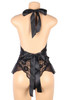 Victoria Black Lace Plunging Teddy