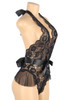 Victoria Black Lace Plunging Teddy