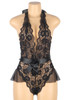 Victoria Black Lace Plunging Teddy Plus Size