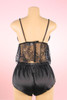Antje Black Lace Cami Satin Boyshort Lingerie Set