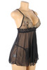 Aurelia Black Gold Embroidered Flyaway Babydoll