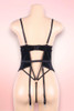 Valeria Black Plus Size Garter Teddy