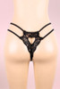 Lacie Heart Black Lace Bra Garter Belt Panty Lingerie Set  actual product picture on a mannequin backview  panty