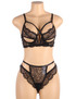 Nadia Black Elegant Lace Cupless Bralette Lingerie Set Plus size
