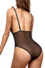 Leticia Black Lace Mesh Bodysuit Teddy