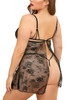 Becky Black Floral Lace Babydoll Plus Size