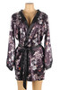 Paulina Black Floral Satin Kimono Plus Size