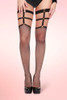 Black Harness Rivet Fishnet Stockings.