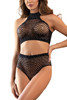 Rivka Sparkle Rhinestone Black Fishnet Bodystocking Set