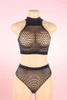 Rivka Sparkle Rhinestone Black Fishnet Bodystocking Set