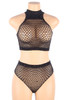 Rivka Sparkle Rhinestone Black Fishnet Plus Size Bodystocking Set