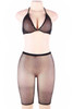 Glam Sparkle Black Fishnet Bra Shorts Bodystockings