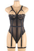 Willow Black Lace Sheer Garter Teddy Bodysuit