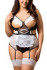 Rafaela Cupless French Maid Garter Teddy Plus Size Costume Lingerie